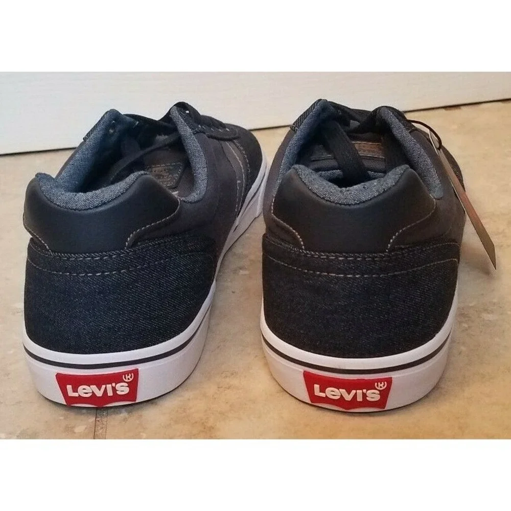 New Levis Men Dark Denim Shoes Canvas Casual‎ Sneakers Navy Blue sz 13